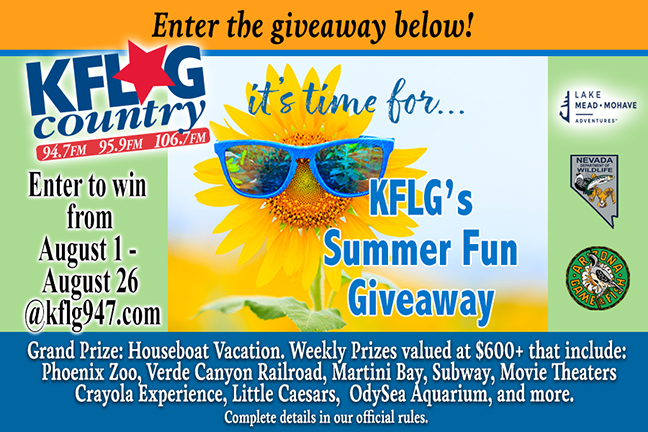 Enter to win the online KFLG Country Summer 2022 Giveaway
